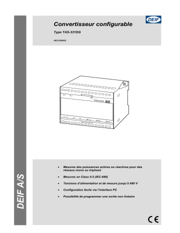 Deif TAS-331DG Selectable transducer Fiche technique | Fixfr