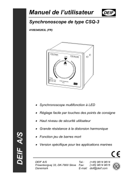 Deif CSQ-3 Check synchronising relay Manuel utilisateur