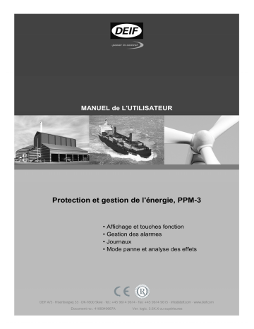 Deif PPM-3 Protection & power management Manuel du propriétaire | Fixfr