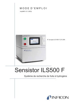 INFICON Sensistor ILS500 F - Filler Version Mode d'emploi