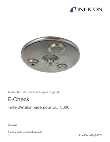 INFICON E-Check Calibration Leak Manuel du propriétaire | Fixfr