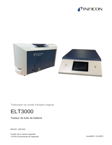 INFICON ELT3000 Battery Leak Detector Manuel du propriétaire | Fixfr