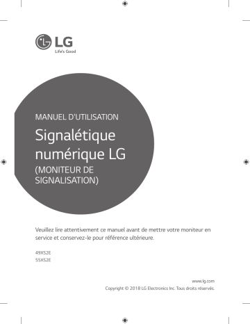 LG 55XS2E-B Manuel utilisateur | Fixfr