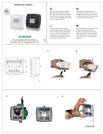 RC-C3DOC-BLACK | Regin RC-C3DOC Room controller Mode d'emploi | Fixfr