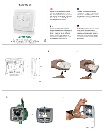 Regin RC-CF Room controller Mode d'emploi | Fixfr