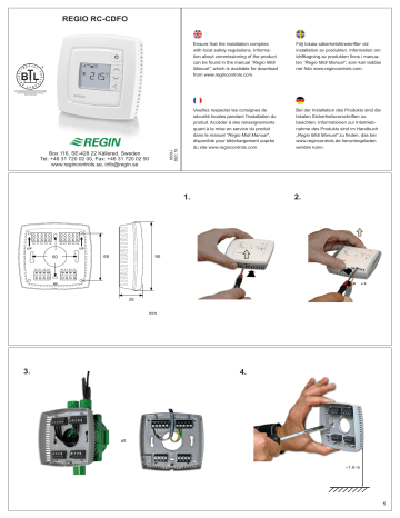 Regin RC-CDFO Room controller Mode d'emploi | Fixfr