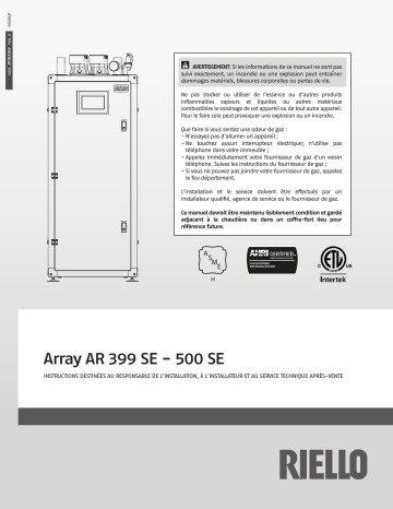 ARRAY AR 399 SE | Riello ARRAY AR 500 SE Installation manuel | Fixfr