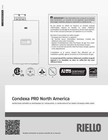 CONDEXA PRO 75 P NA | Riello CONDEXA PRO 117 P NA Installation manuel | Fixfr