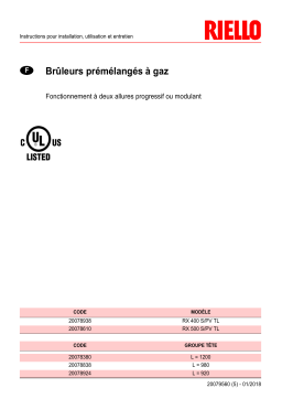 Riello RX 500 S/PV Installation manuel