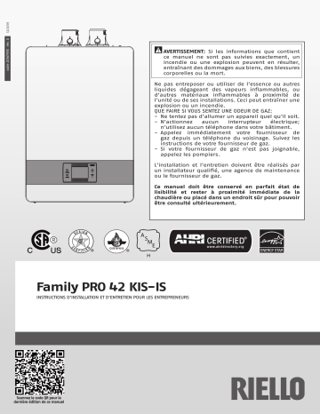 Family PRO 42 IS | Riello Family PRO 42 KIS Installation manuel | Fixfr