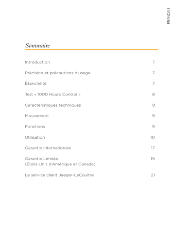 JLQ4122520 | Jaeger JLQ4128420 MASTER CONTROL Geographic Mode d'emploi | Fixfr