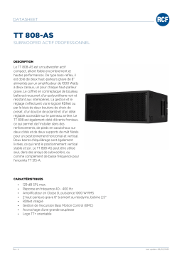 RCF TT 808-AS PROFESSIONAL ACTIVE SUBWOOFER spécification