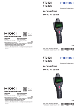 Hioki TACHO HiTESTER FT3405,FT3406 Manuel utilisateur