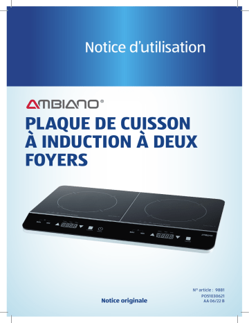 Ambiano GT-SF-IKD-01 Double Induction Cooking Plate Manuel utilisateur | Fixfr
