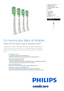 Sonicare HX9064/17 Sonicare W3 Premium White Têtes de brosse à dents standard Manuel utilisateur