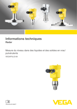Vega VEGAPULS 6X Radar sensor for continuous level measurement of liquids and bulk solids Information produit