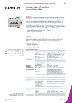 Circutor RECmaxLPD Earth leakage circuit breaker Fiche technique