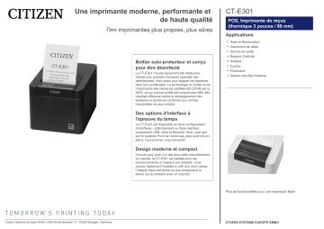 Citizen CT-E301 printer Fiche technique | Fixfr