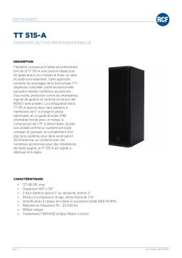 RCF TT 515-A PROFESSIONAL ACTIVE SPEAKER spécification