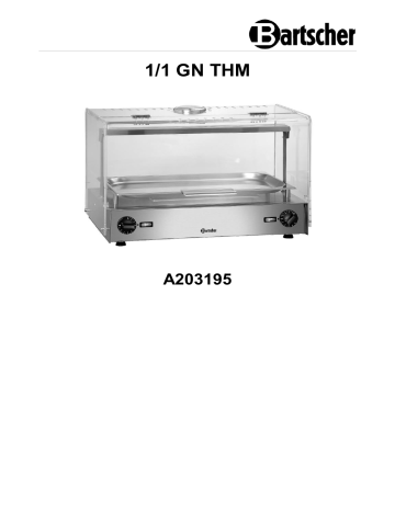 Bartscher A203195 Hot display unit 1/1 GN THM Mode d'emploi | Fixfr