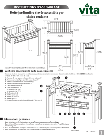 Vita CLASSIC Liberty Elevated Garden Mode d'emploi | Fixfr