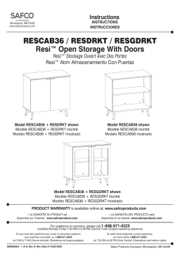 Safco RESGDRKTWH Resi® Glass Door Kit Manuel utilisateur