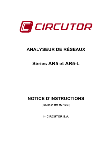 Circutor AR5L Portable Power analyzer Manuel du propriétaire | Fixfr