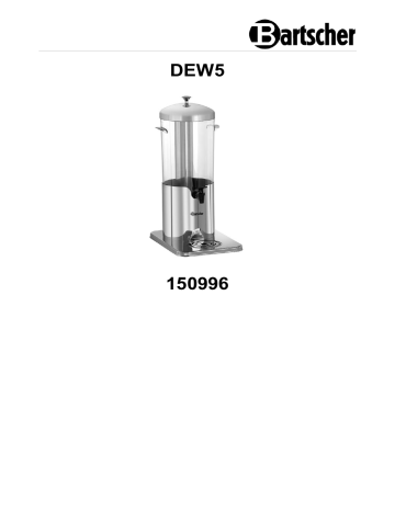 Bartscher 150996 Drink dispenser DEW5 Mode d'emploi | Fixfr