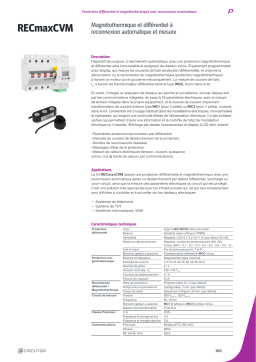 Circutor RECmaxCVM Earth leakage circuit breaker Fiche technique