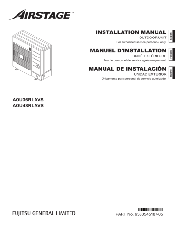 AOU48RLAVS | Fujitsu AOU36RLAVS Installation manuel | Fixfr