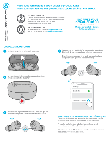Jlab Audio GO Air Tones Manuel du propriétaire | Fixfr