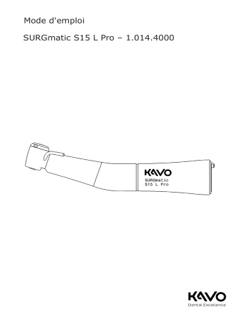 KaVo SURGmatic S15 L Pro Mode d'emploi | Fixfr