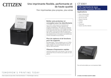 Citizen CT-E601 printer Fiche technique | Fixfr
