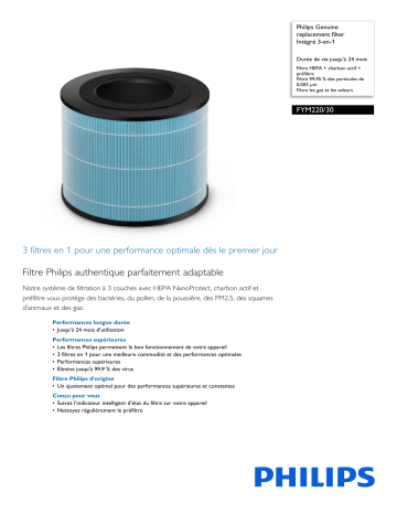 Philips FYM220/30 Genuine replacement filter Intégré 3-en-1 Manuel utilisateur | Fixfr