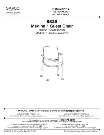 Safco 6829BL Medina™ Guest Chair (Qty. 2) Manuel utilisateur | Fixfr