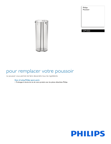 Philips CP1322/01 Poussoir Manuel utilisateur | Fixfr
