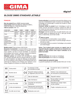 Gima 21042 SURGICAL GOWNS 40 g/m2 130x150 cm - size XL - non sterile Manuel du propriétaire