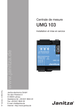 janitza UMG 103 Manuel utilisateur