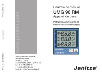 janitza UMG 96RM Manuel utilisateur | Fixfr