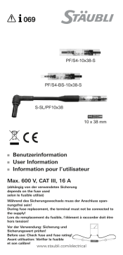 Staubli I069 Max. 600 V, CAT III, 16 A Manuel utilisateur