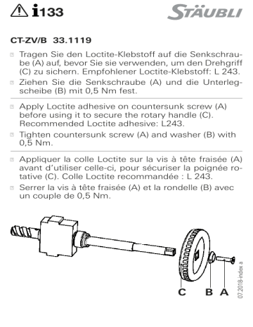 Staubli I133 CT-ZV/B Manuel utilisateur | Fixfr