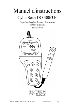 Eutech CyberScan DO 300 Dissolved Oxygen Handheld Meter Manuel du propriétaire