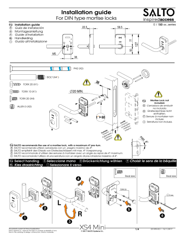 Salto XS4 Mini Electronic Lock Manuel du propriétaire | Fixfr