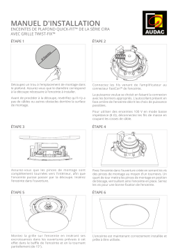 AUDAC CIRA8 QuickFit™ 2-way 8" ceiling speaker  Installation manuel