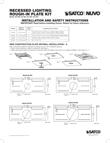 Satco 80-951 ROUGH-IN PLATE / 6