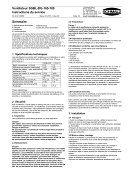 Schmalz  SGBL-DG-168-295-1.5 Directly driven vacuum blower for high suction volume  Mode d'emploi