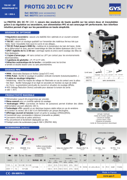 GYS PROTIG 201 DC FV Fiche technique