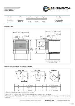 Continental Fireplaces CDVS280-1NEA Direct Vent Gas Stove spécification