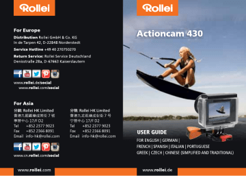Rollei Actioncam 430 Manuel utilisateur | Fixfr