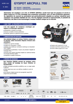 GYS GYSPOT ARCPULL 700 INDUSTRY Fiche technique